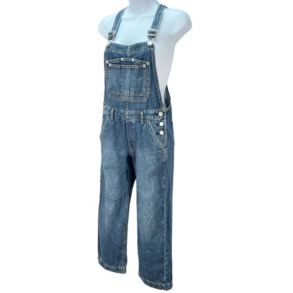 GAP Teen Size Large 100% Cotton Blue Denim Bib Overalls‎
